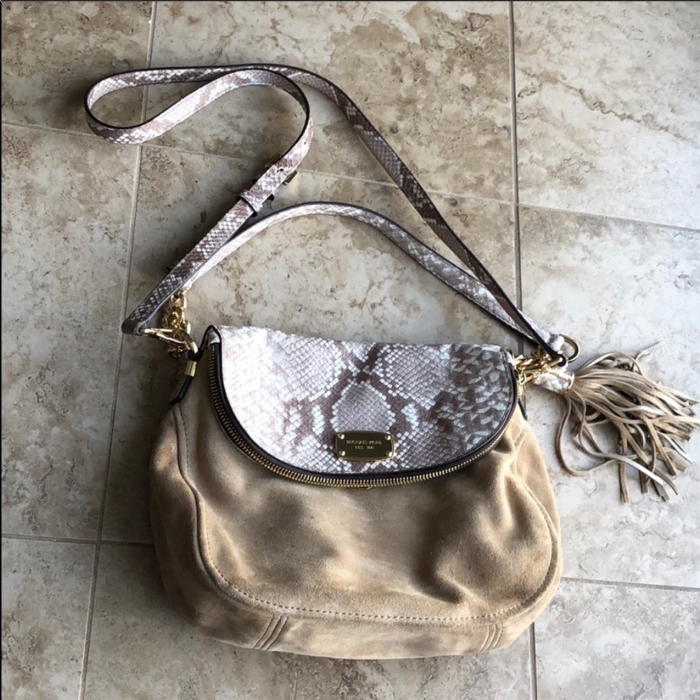 Michael Kors | snake suede saddle crossbody